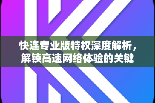 快连专业版特权深度解析，解锁高速网络体验的关键
